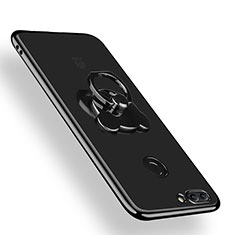 Coque Ultra Slim Silicone Souple Transparente avec Support Bague Anneau pour Huawei Y9 (2018) Clair