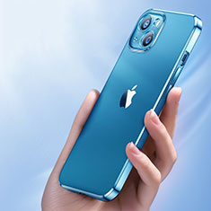 Coque Ultra Slim Silicone Souple Transparente pour Apple iPhone 15 Bleu