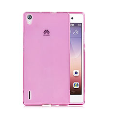 Coque Ultra Slim TPU Souple Transparente pour Huawei P7 Dual SIM Rose