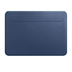 Double Pochette Housse Cuir L01 pour Apple MacBook Air 13 pouces (2020) Bleu