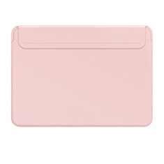 Double Pochette Housse Cuir L01 pour Apple MacBook Air 13 pouces Rose