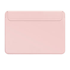 Double Pochette Housse Cuir L01 pour Apple MacBook Pro 15 pouces Rose