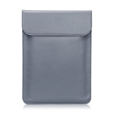 Double Pochette Housse Cuir L01 pour Huawei Honor MagicBook 15 Gris