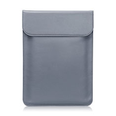 Double Pochette Housse Cuir L01 pour Huawei Matebook 13 (2020) Gris