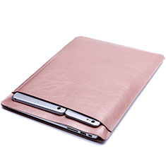 Double Pochette Housse Cuir L01 pour Huawei Matebook D14 (2020) Or Rose