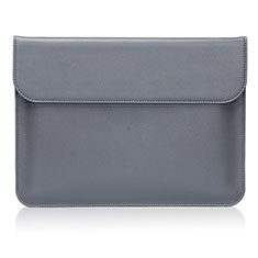 Double Pochette Housse Cuir L02 pour Huawei Honor MagicBook 15 Gris