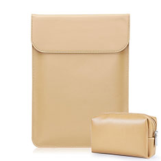 Double Pochette Housse Cuir L02 pour Samsung Galaxy Book Flex 15.6 NP950QCG Or