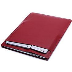 Double Pochette Housse Cuir L02 pour Samsung Galaxy Book S 13.3 SM-W767 Rouge