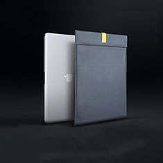 Double Pochette Housse Cuir L03 pour Apple MacBook Air 13 pouces (2020) Noir