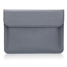 Double Pochette Housse Cuir L03 pour Huawei Matebook X Pro (2020) 13.9 Gris