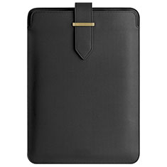 Double Pochette Housse Cuir L04 pour Apple MacBook 12 pouces Noir