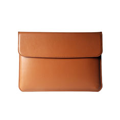 Double Pochette Housse Cuir L05 pour Apple MacBook Pro 15 pouces Orange