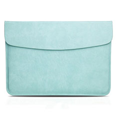 Double Pochette Housse Cuir L06 pour Apple MacBook Pro 13 pouces Cyan