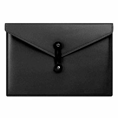 Double Pochette Housse Cuir L08 pour Apple MacBook Air 13 pouces Noir