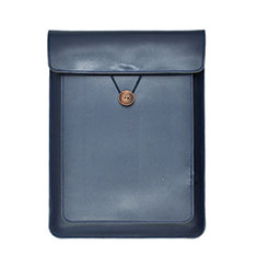 Double Pochette Housse Cuir L09 pour Apple MacBook Air 13 pouces Bleu