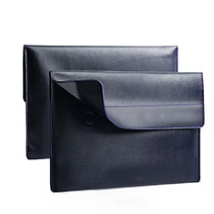 Double Pochette Housse Cuir L11 pour Apple MacBook Air 13.3 pouces (2018) Bleu