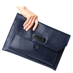 Double Pochette Housse Cuir L12 pour Apple MacBook Pro 15 pouces Retina Bleu