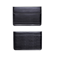 Double Pochette Housse Cuir L14 pour Apple MacBook 12 pouces Noir