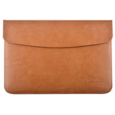 Double Pochette Housse Cuir L15 pour Apple MacBook 12 pouces Orange