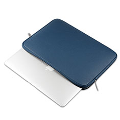 Double Pochette Housse Cuir L16 pour Apple MacBook 12 pouces Bleu