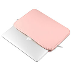 Double Pochette Housse Cuir L16 pour Apple MacBook Pro 13 pouces Retina Rose