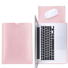 Double Pochette Housse Cuir L17 pour Apple MacBook 12 pouces Rose