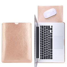 Double Pochette Housse Cuir L17 pour Apple MacBook Pro 13 pouces Or