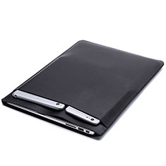 Double Pochette Housse Cuir L20 pour Apple MacBook 12 pouces Noir