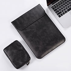 Double Pochette Housse Cuir pour Apple MacBook Pro 13 pouces Noir