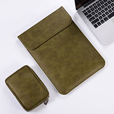 Double Pochette Housse Cuir pour Apple MacBook Pro 13 pouces Retina Vert