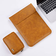 Double Pochette Housse Cuir pour Apple MacBook Pro 15 pouces Orange