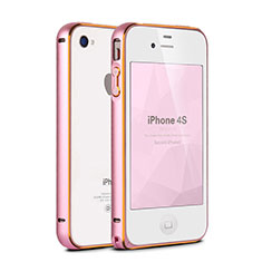 Etui Bumper Luxe Aluminum Metal pour Apple iPhone 4 Rose