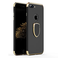 Etui Bumper Luxe Metal et Plastique avec Support Bague Anneau A03 pour Apple iPhone 8 Plus Noir