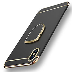 Etui Bumper Luxe Metal et Plastique avec Support Bague Anneau F05 pour Apple iPhone Xs Noir