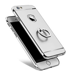 Etui Bumper Luxe Metal et Plastique avec Support Bague Anneau pour Apple iPhone 6 Argent