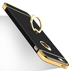 Etui Bumper Luxe Metal et Plastique avec Support Bague Anneau pour Apple iPhone SE Noir