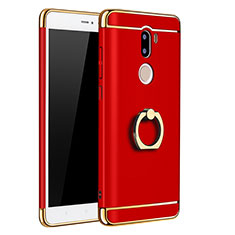 Etui Bumper Luxe Metal et Plastique avec Support Bague Anneau pour Xiaomi Mi 5S Plus Rouge