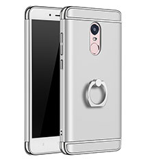 Etui Bumper Luxe Metal et Plastique avec Support Bague Anneau pour Xiaomi Redmi Note 4X Argent