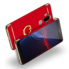 Etui Bumper Luxe Metal et Plastique avec Support Bague Anneau Q04 pour Huawei Mate 9 Rouge