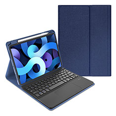 Etui Clapet Portefeuille Livre Cuir avec Clavier pour Apple New iPad Air 10.9 (2020) Bleu