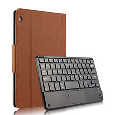 Etui Clapet Portefeuille Livre Cuir avec Clavier pour Huawei MediaPad M3 Lite 10.1 BAH-W09 Marron