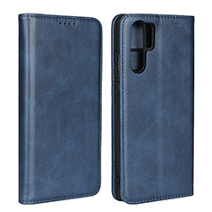 Etui Clapet Portefeuille Livre Cuir L02 pour Huawei P30 Pro Bleu