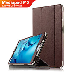 Etui Clapet Portefeuille Livre Cuir L03 pour Huawei Mediapad M3 8.4 BTV-DL09 BTV-W09 Marron