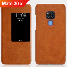 Etui Clapet Portefeuille Livre Cuir pour Huawei Mate 20 X 5G Marron