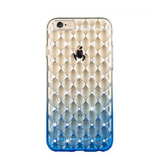 Etui Luxe Strass Bling Diamant Transparente Degrade pour Apple iPhone 6S Bleu