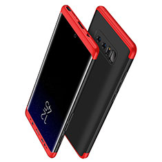 Etui Plastique Mat Protection Integrale 360 Degres Avant et Arriere Q01 pour Samsung Galaxy Note 8 Rouge et Noir