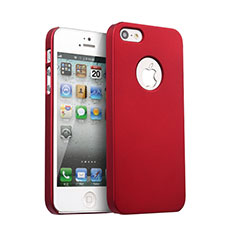 Etui Plastique Rigide avec Trou Mat pour Apple iPhone 5 Rouge