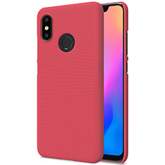 Etui Plastique Rigide Mailles Filet pour Xiaomi Mi 8 Rouge