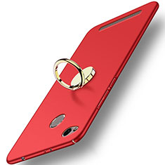 Etui Plastique Rigide Mat avec Support Bague Anneau A02 pour Xiaomi Redmi 3S Rouge