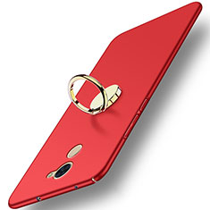 Etui Plastique Rigide Mat avec Support Bague Anneau A03 pour Huawei Enjoy 7 Plus Rouge